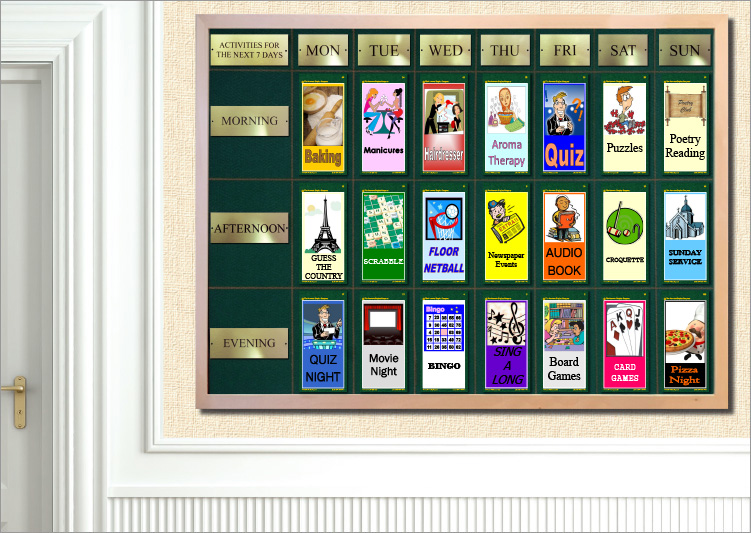 Activities for Elderly in care and senior living, Activities Display